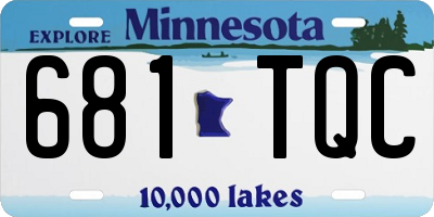 MN license plate 681TQC