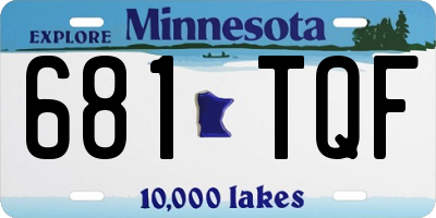MN license plate 681TQF