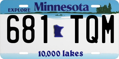 MN license plate 681TQM