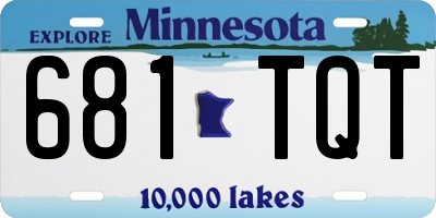 MN license plate 681TQT