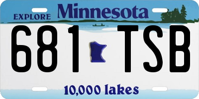 MN license plate 681TSB
