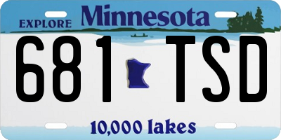 MN license plate 681TSD