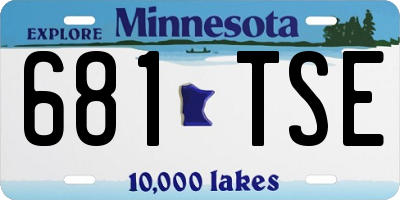 MN license plate 681TSE