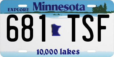 MN license plate 681TSF
