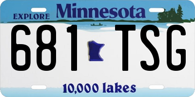 MN license plate 681TSG