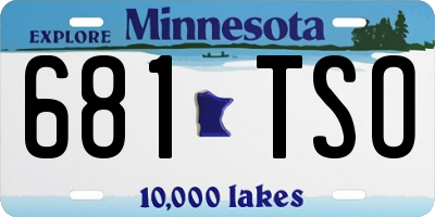 MN license plate 681TSO