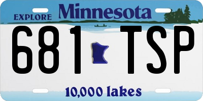 MN license plate 681TSP