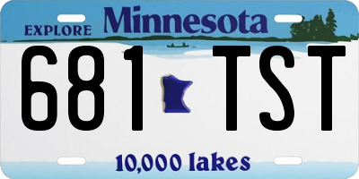 MN license plate 681TST