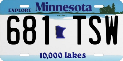 MN license plate 681TSW
