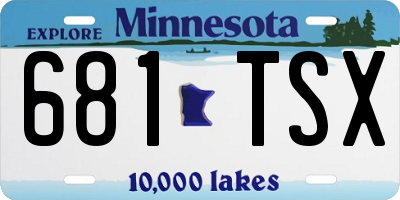 MN license plate 681TSX