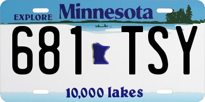 MN license plate 681TSY