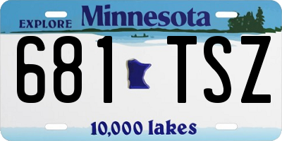 MN license plate 681TSZ