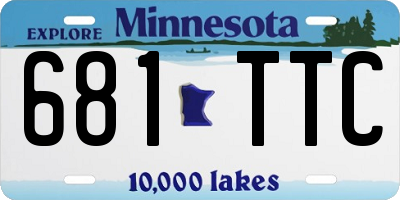 MN license plate 681TTC