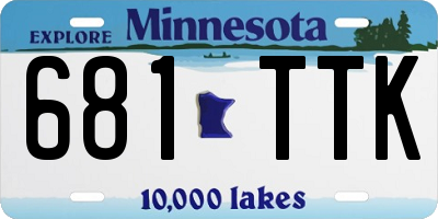 MN license plate 681TTK