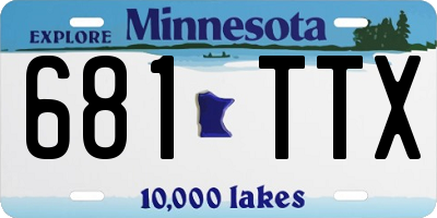 MN license plate 681TTX