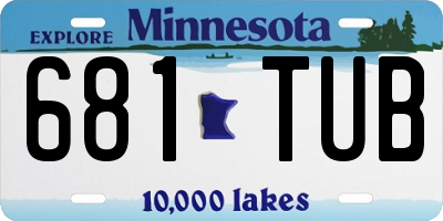 MN license plate 681TUB