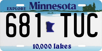MN license plate 681TUC