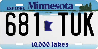 MN license plate 681TUK