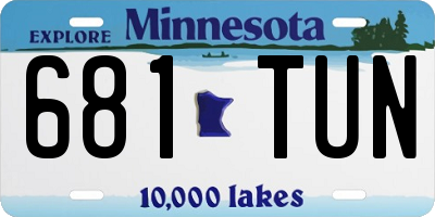 MN license plate 681TUN