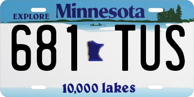 MN license plate 681TUS
