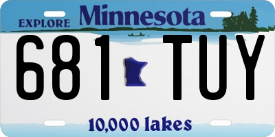 MN license plate 681TUY