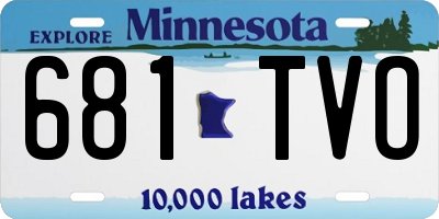 MN license plate 681TVO