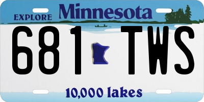 MN license plate 681TWS