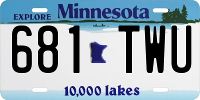 MN license plate 681TWU