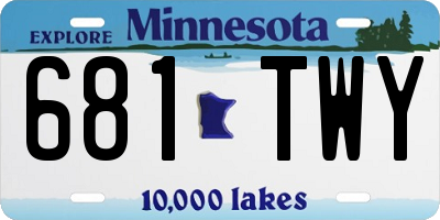 MN license plate 681TWY