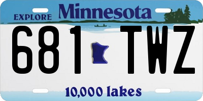 MN license plate 681TWZ