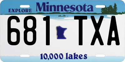 MN license plate 681TXA