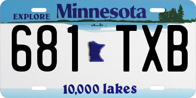 MN license plate 681TXB