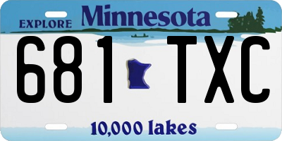 MN license plate 681TXC