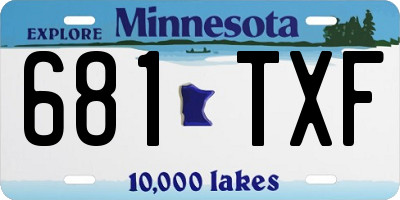 MN license plate 681TXF