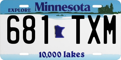 MN license plate 681TXM