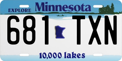 MN license plate 681TXN