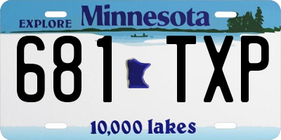 MN license plate 681TXP