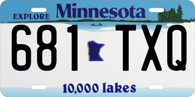 MN license plate 681TXQ