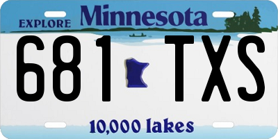 MN license plate 681TXS