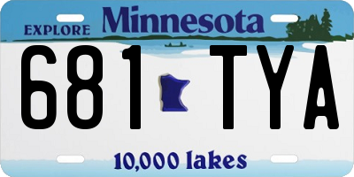 MN license plate 681TYA