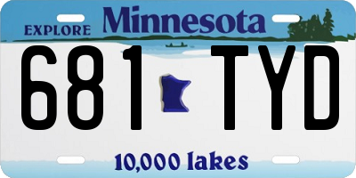 MN license plate 681TYD