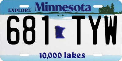 MN license plate 681TYW