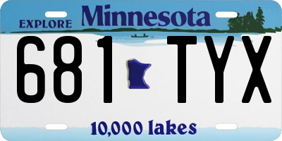 MN license plate 681TYX