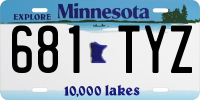 MN license plate 681TYZ