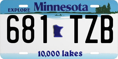 MN license plate 681TZB