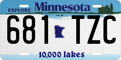 MN license plate 681TZC