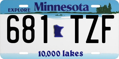 MN license plate 681TZF