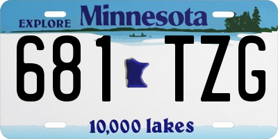 MN license plate 681TZG