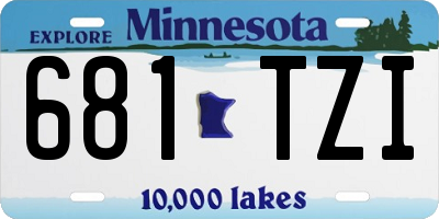 MN license plate 681TZI