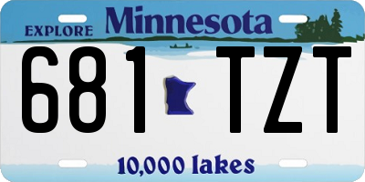 MN license plate 681TZT